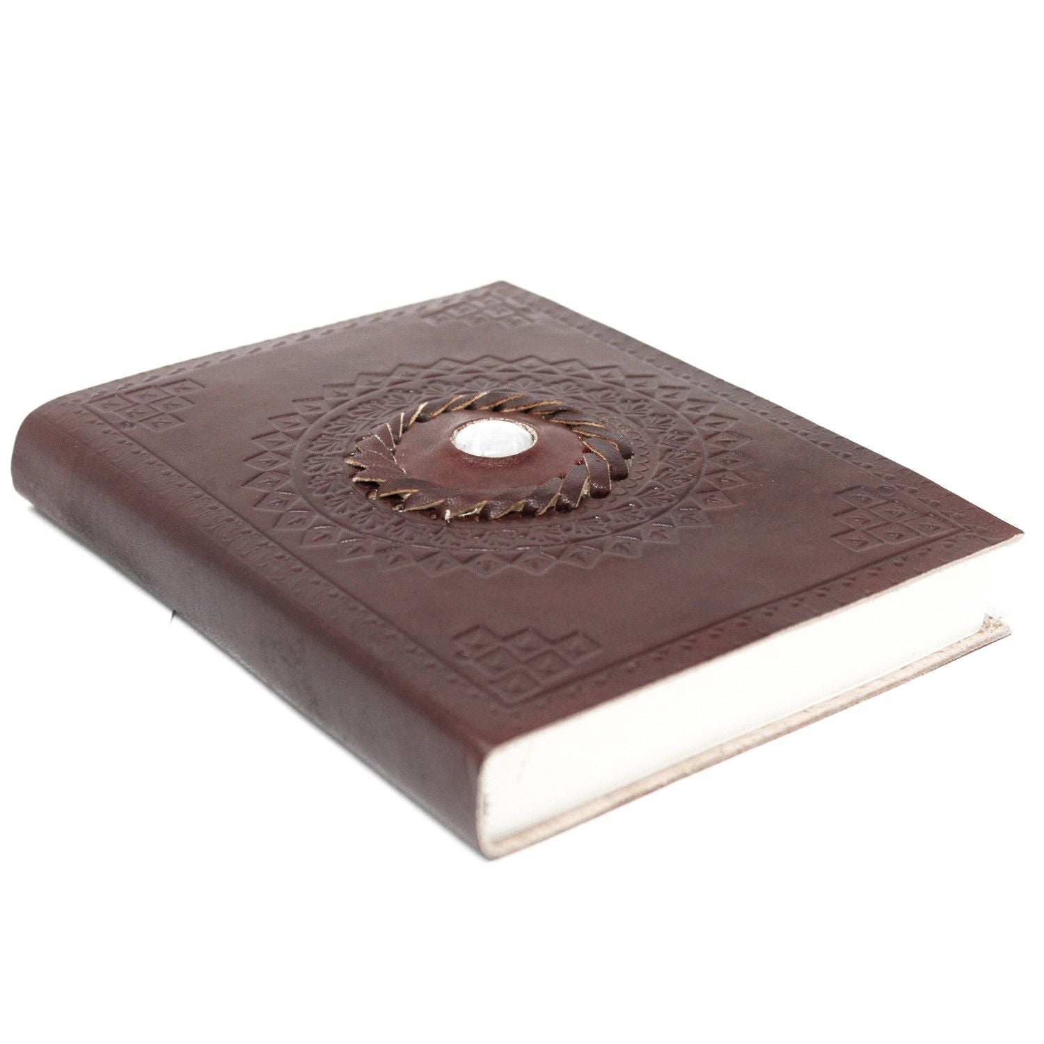 Leather Moonstone Notebook for Creative Journaling and Sketching