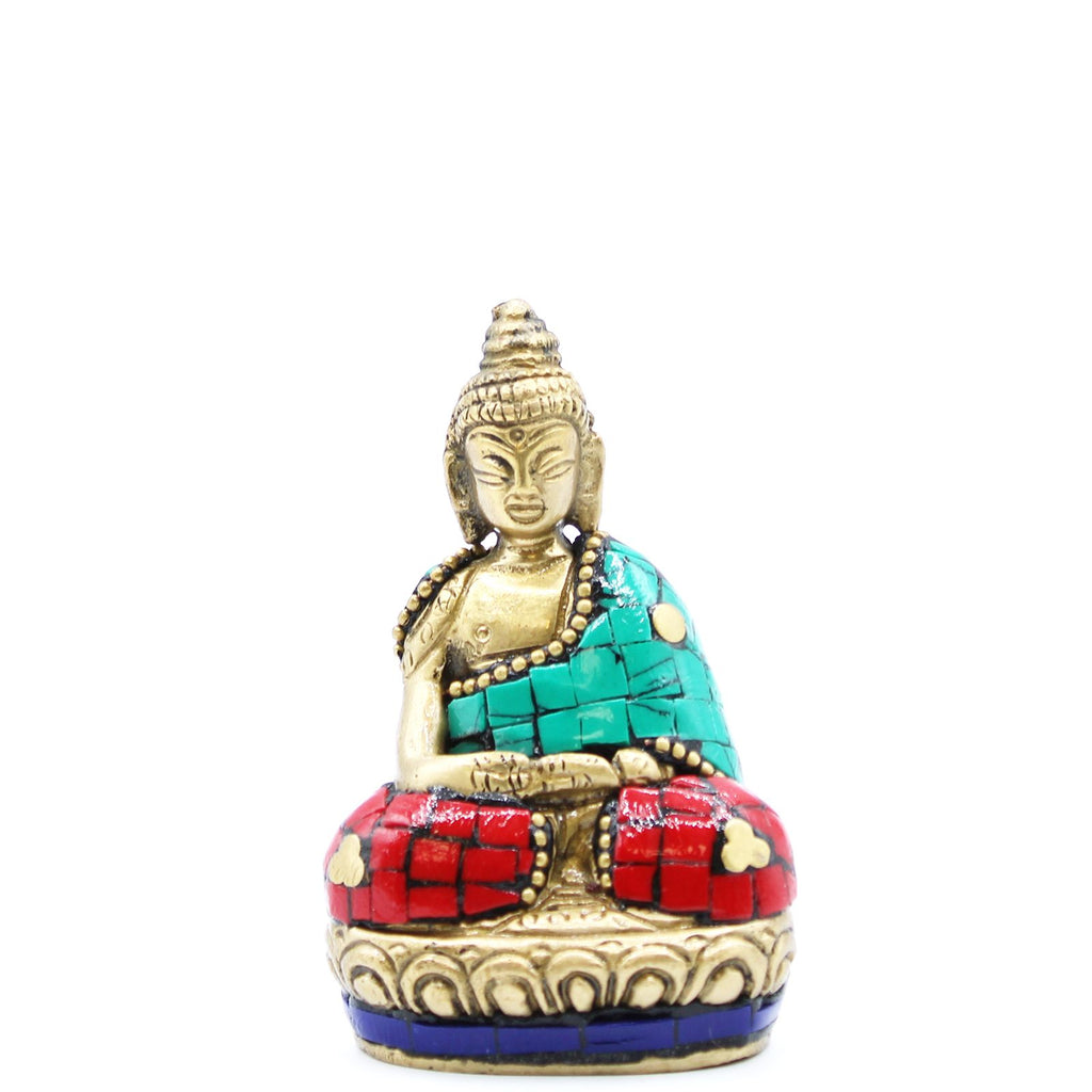 Brass Buddha Figure Hands Up 7.5 cm Perfect for Home Decor Display