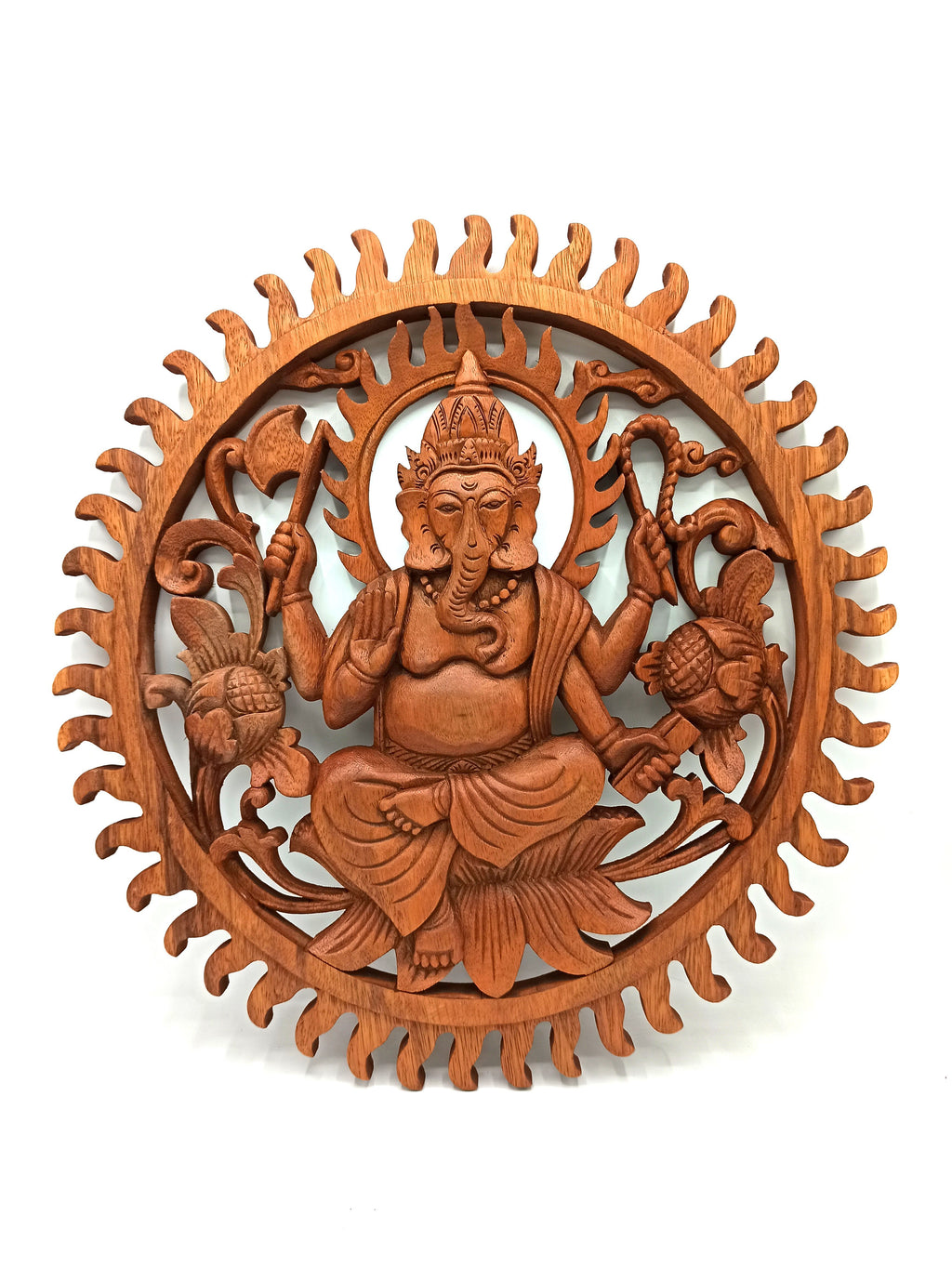 Ganesh Panel 40cm Decorative Wooden Art for Home Decor Display