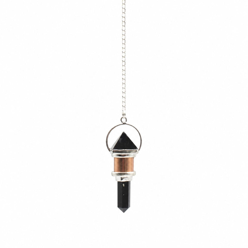 The Night Watcher Copper Pendulum with Obsidian for Dowsing