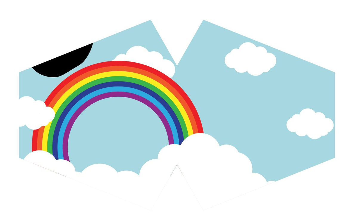 Children's Reusable Rainbow Face Mask with Filter Pocket