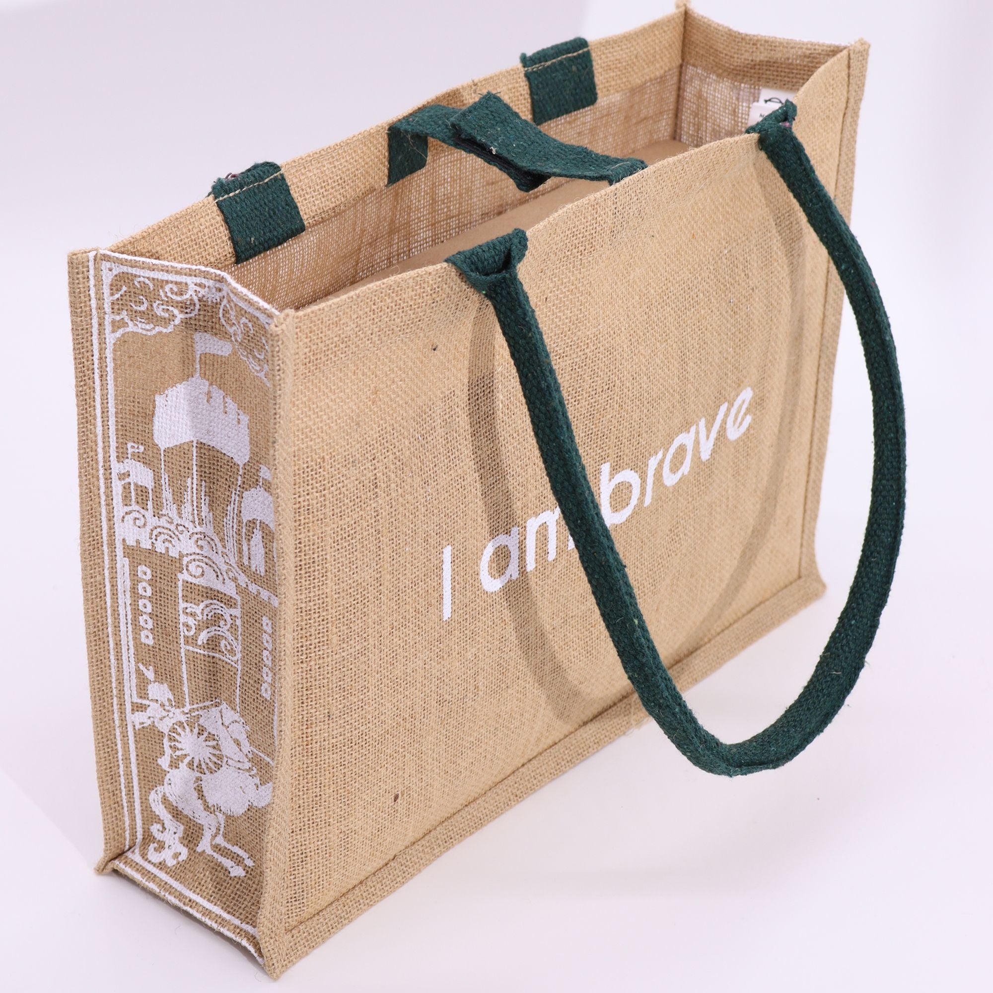 Hop Hare Jute Big Bag with Knight of Swords Design I am Brave