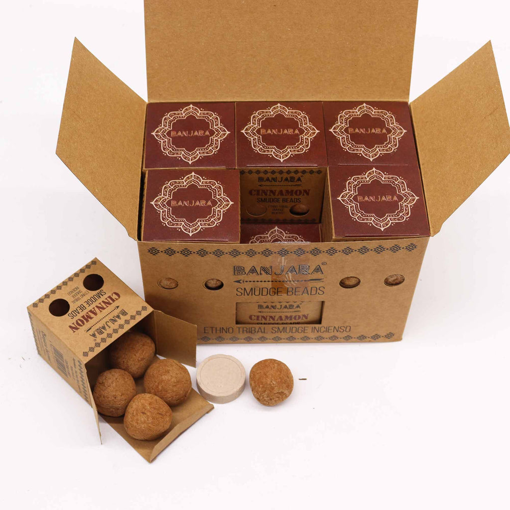 Banjara Smudge Beads in Cinnamon for Home Decor and Spiritual Rituals