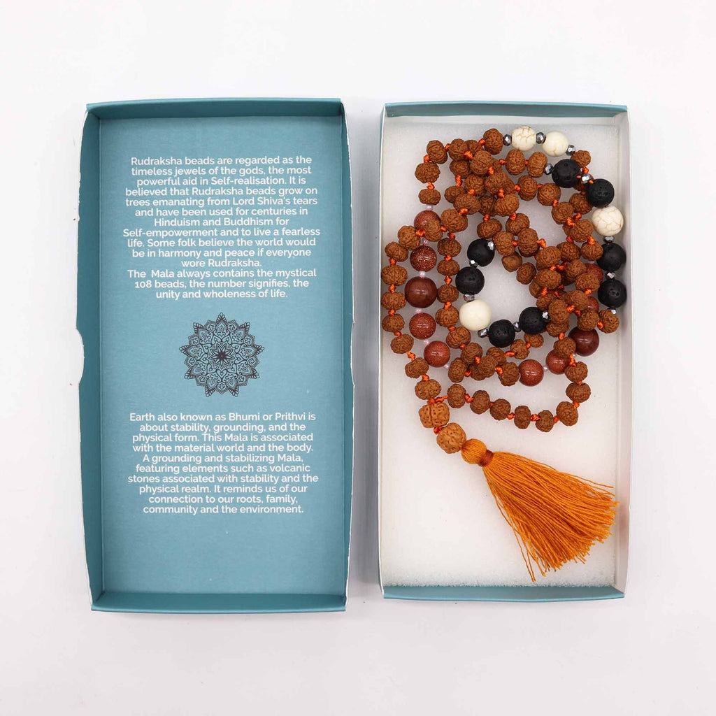 Bali Mala Necklace Earth Element for Grounding and Balance Energy