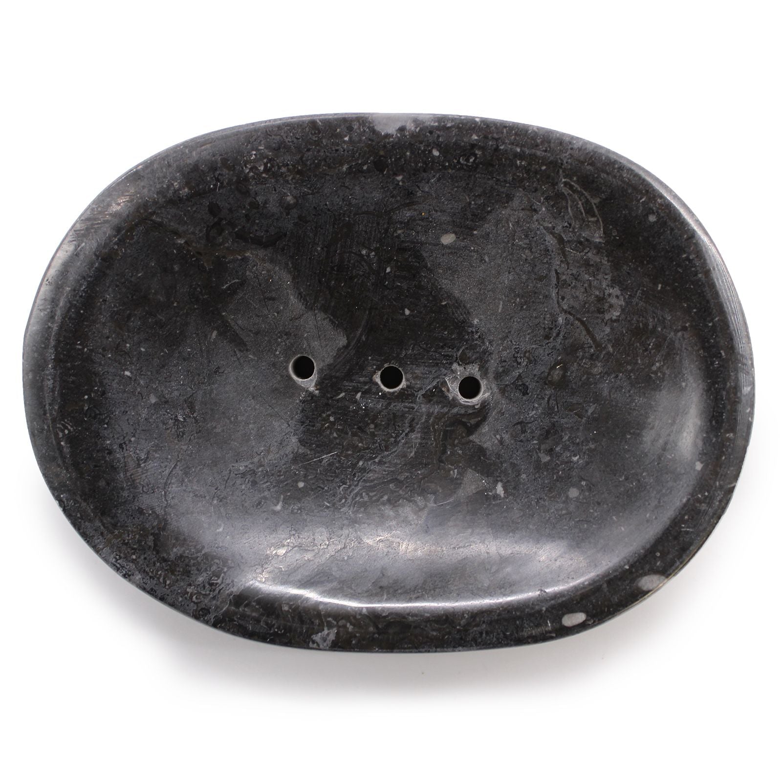 Classic Oval Black Marble Soap Dish for Stylish Bathroom Decor