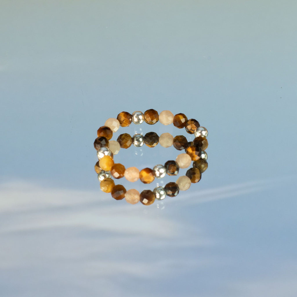 Nymph Spirit Gemstone Ring Set Sea Sunset for Versatile Styling