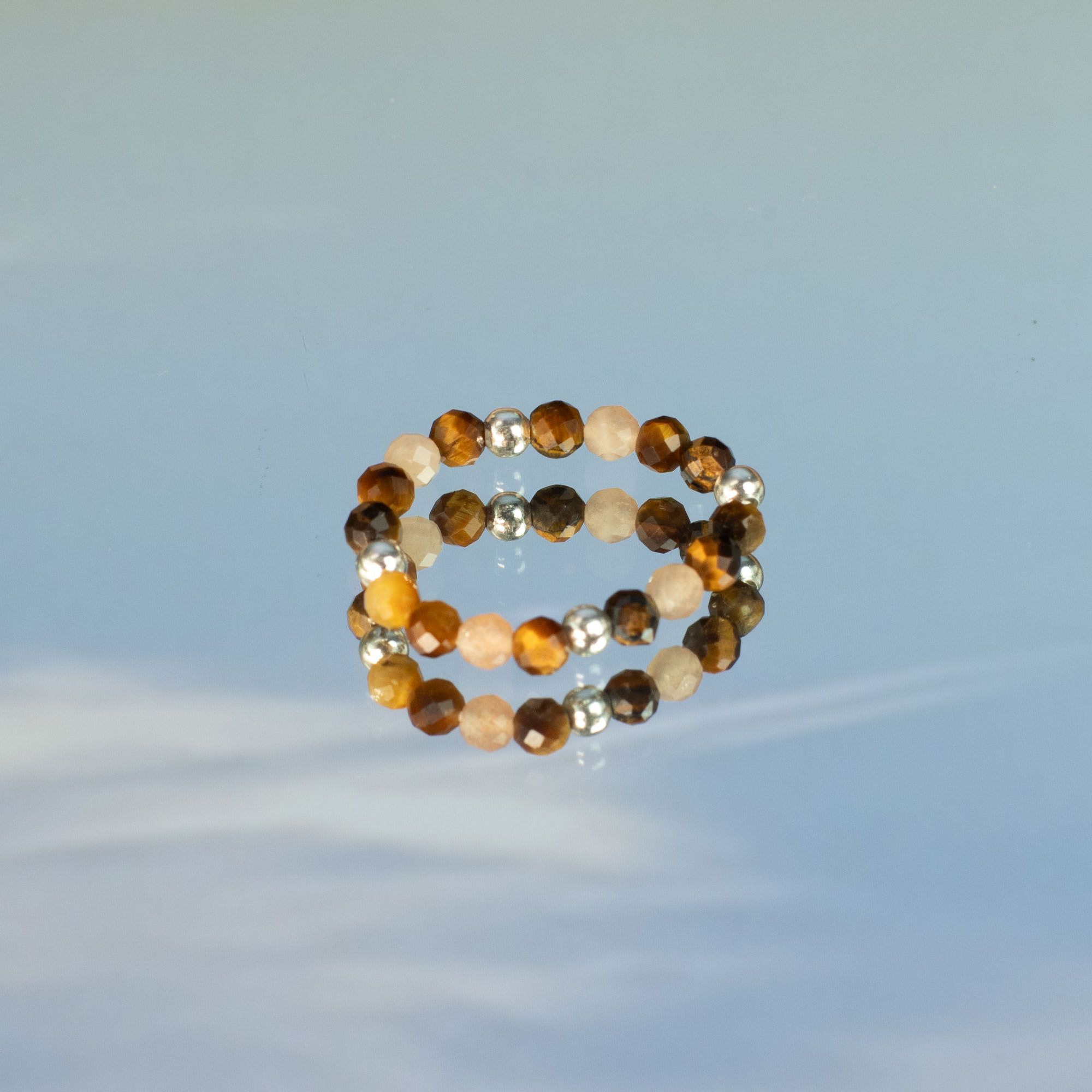 Nymph Spirit Gemstone Ring Set Sea Sunset for Versatile Styling
