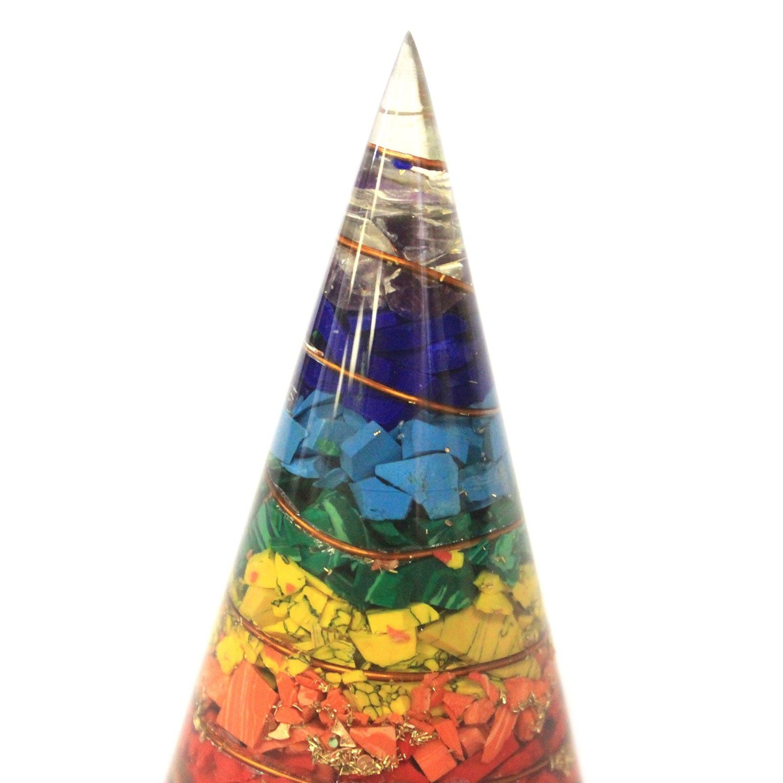 Orgonite Cone 80mm Multichip for Enhanced Positive Energy Flow
