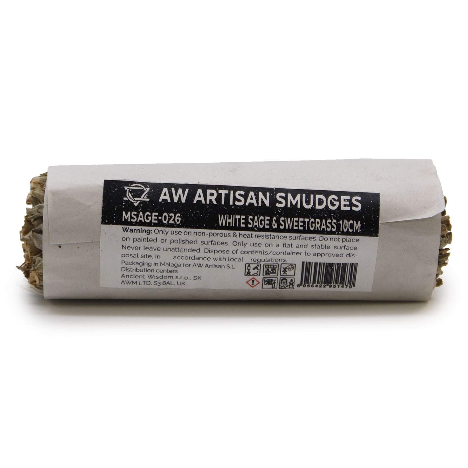 Smudge Stick White Sage and Sweetgrass 10cm for Home Cleansing