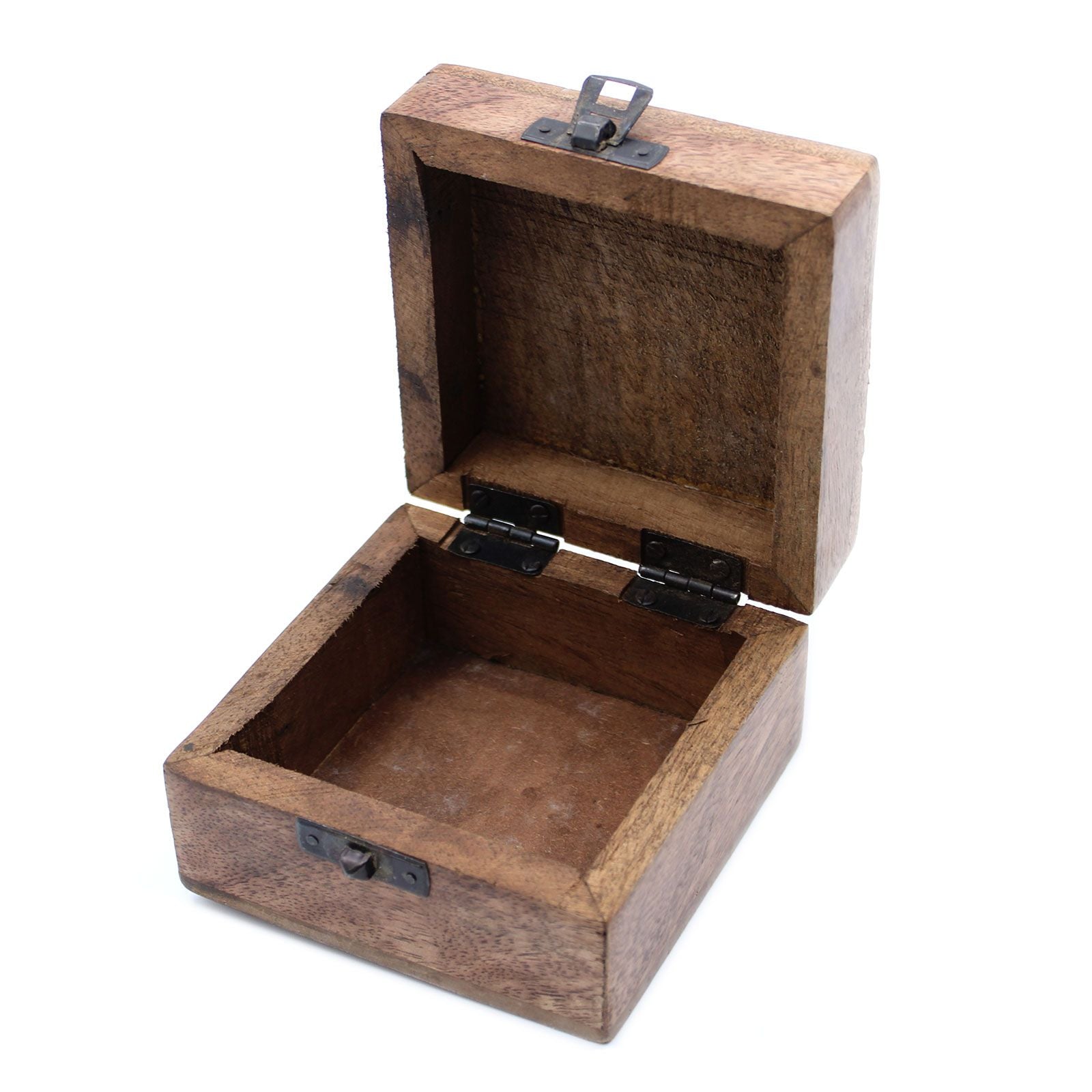 White Washed Wooden Box with Aztec Design for Stylish Storage