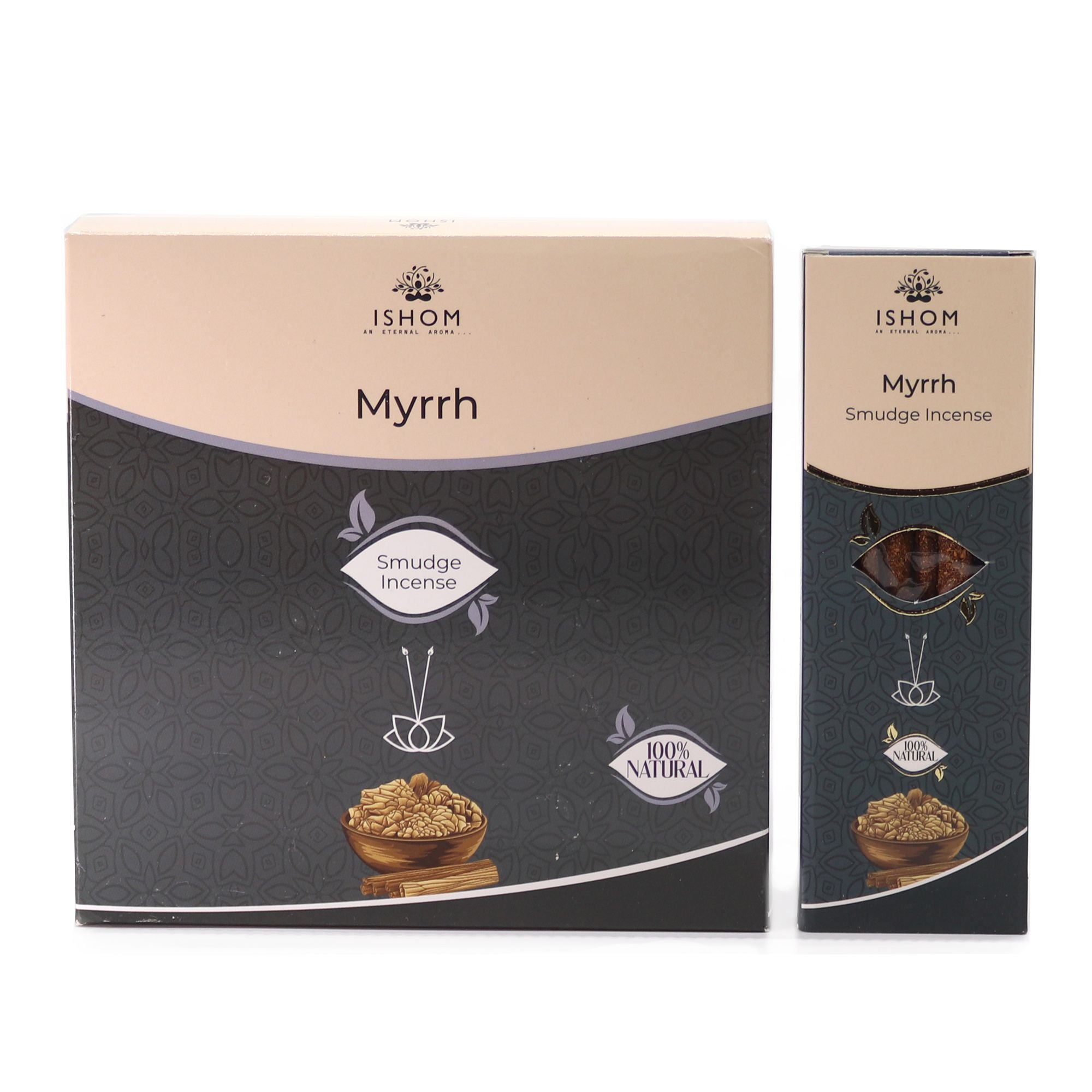 Ishom Smudge Incense Myrrh for Calming Atmosphere and Air Purification