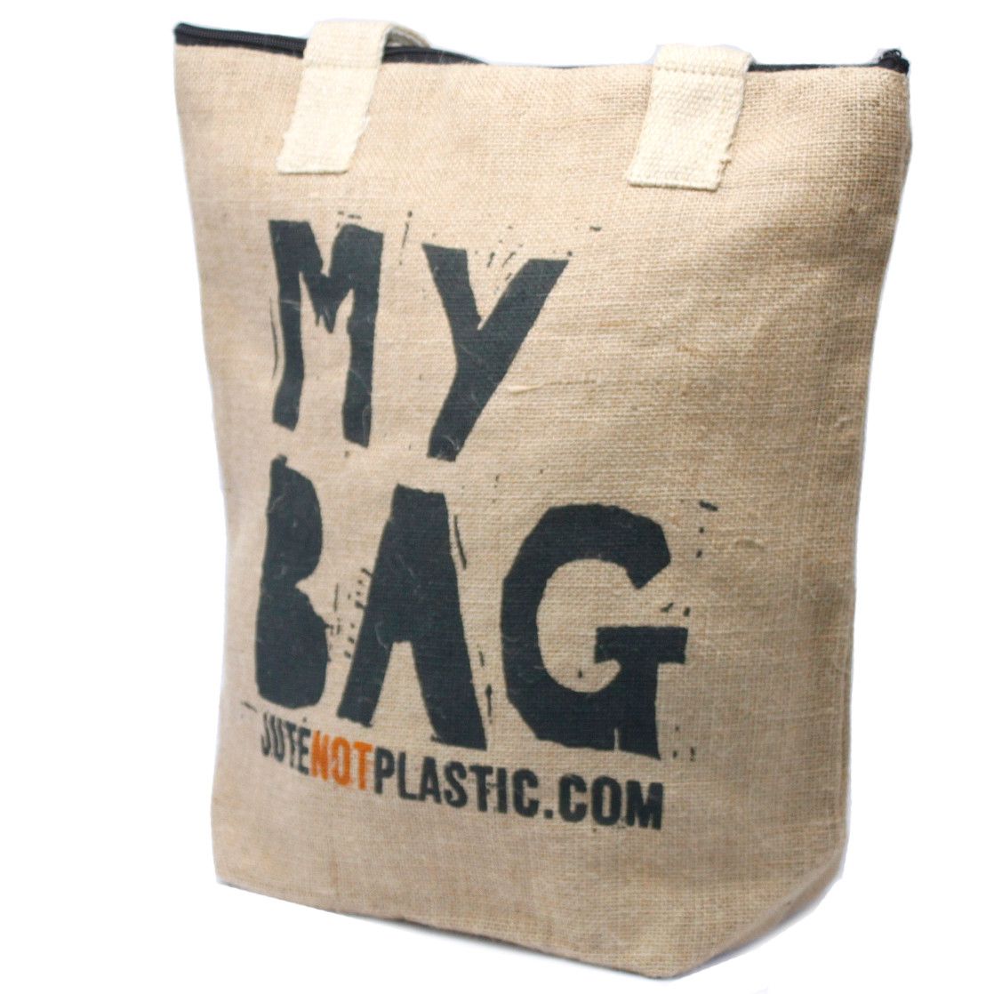 Eco Friendly Jute Bag with Unique Funky Designs and Cotton Handles