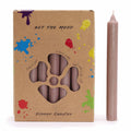 Solid Colour Dinner Candle Set Pack of 21 Rustic Taupe Candles