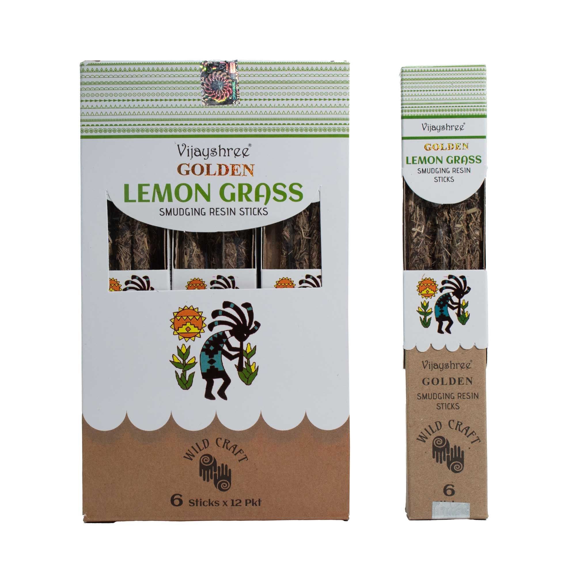 Golden Lemon Grass Smudging Resin Sticks for Fresh Aromas 30g