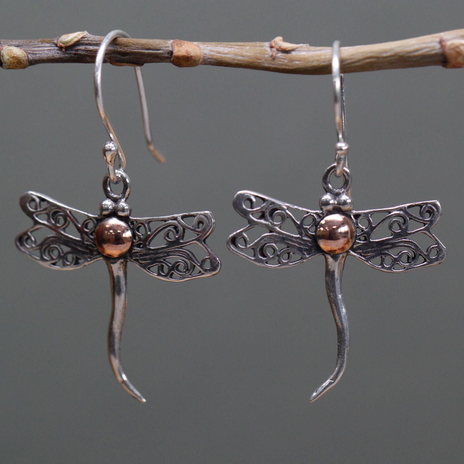 Stunning Silver & Gold Dragonflies Earrings for Unique Style Appeal