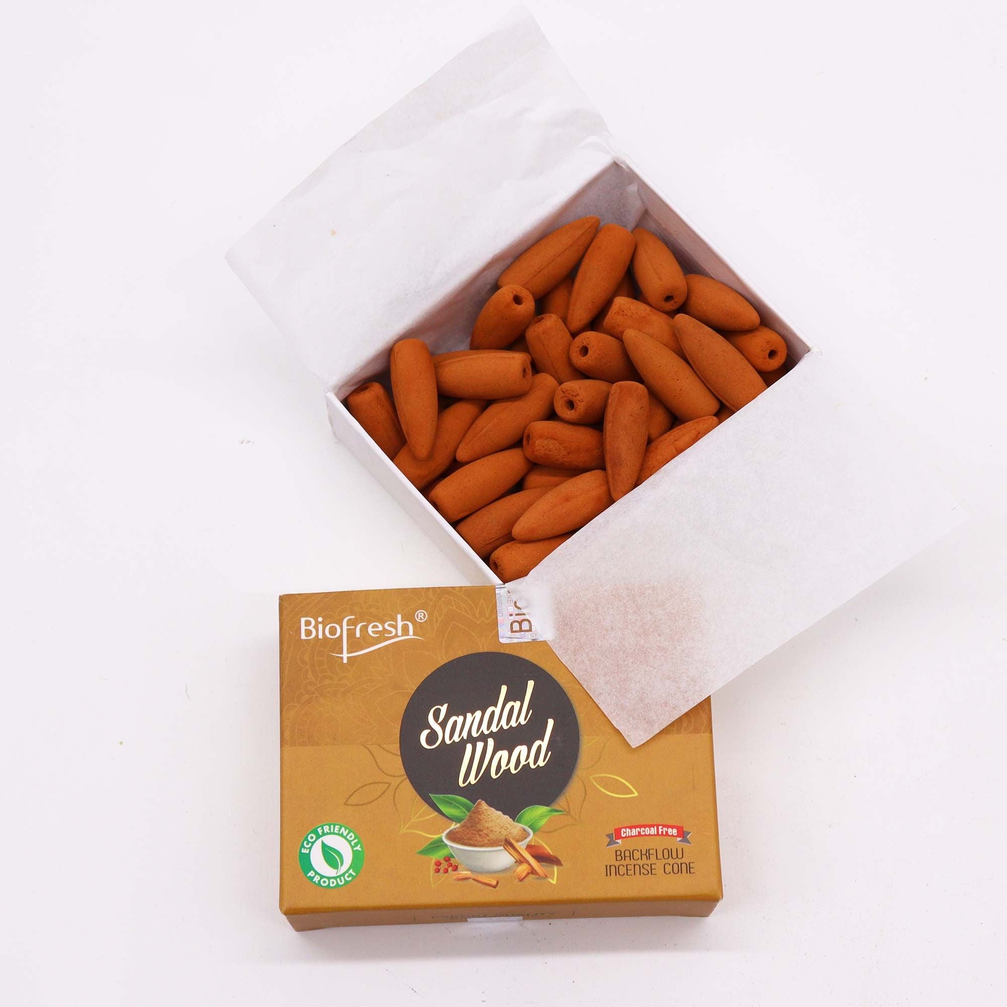 Biofresh Backflow Incense Cones Sandalwood for Calming Spaces