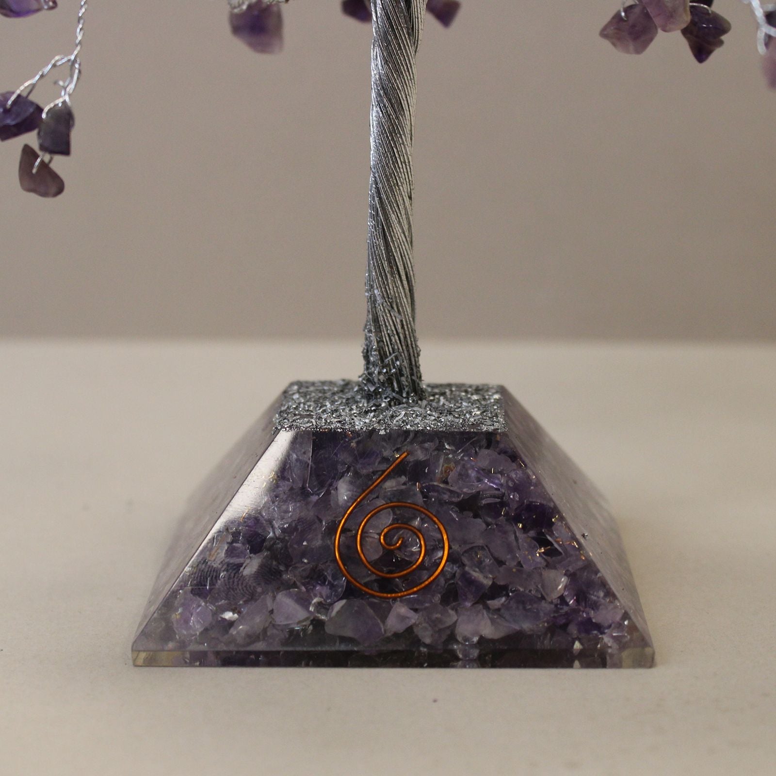 Gemstone Tree with Orgonite Base Featuring 320 Amethyst Stones
