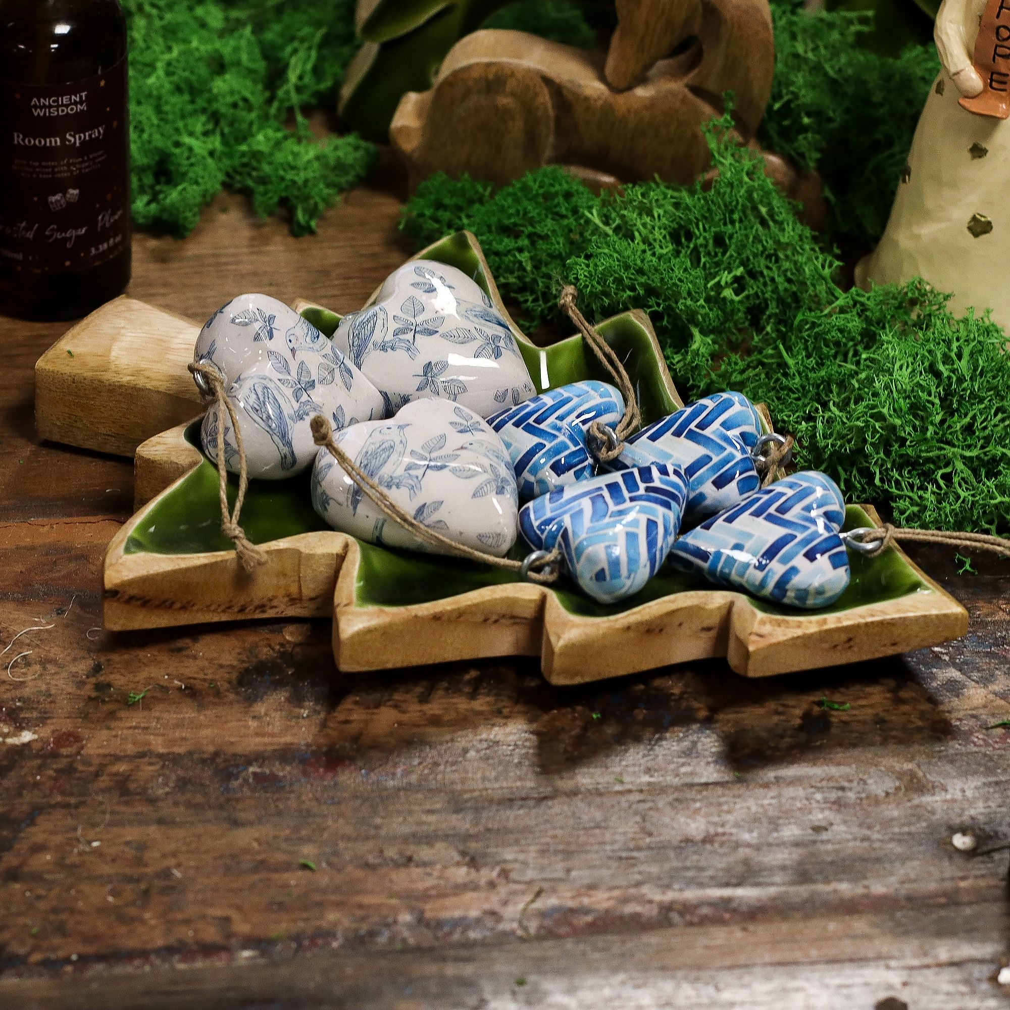 Lost in the Forrest Enamel Tree Wooden Bowl for Home Decor