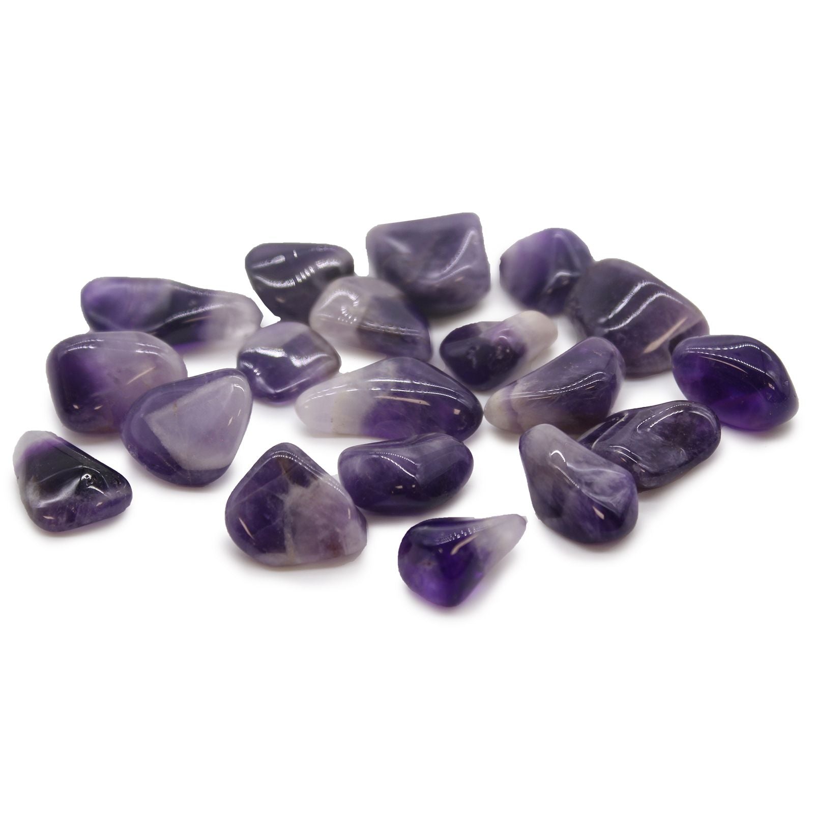 Medium Tumble Stone - Ameythst Banded (Grade A)