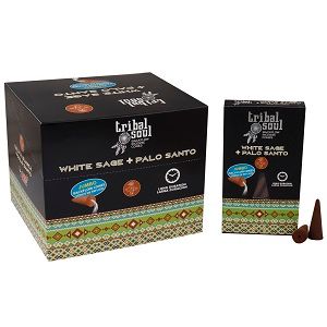 Tribal Soul Backflow Incense Cones with White Sage and Palo Santo
