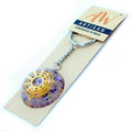 Orgonite Power Keyring with Amethyst Mandala Hearts Design