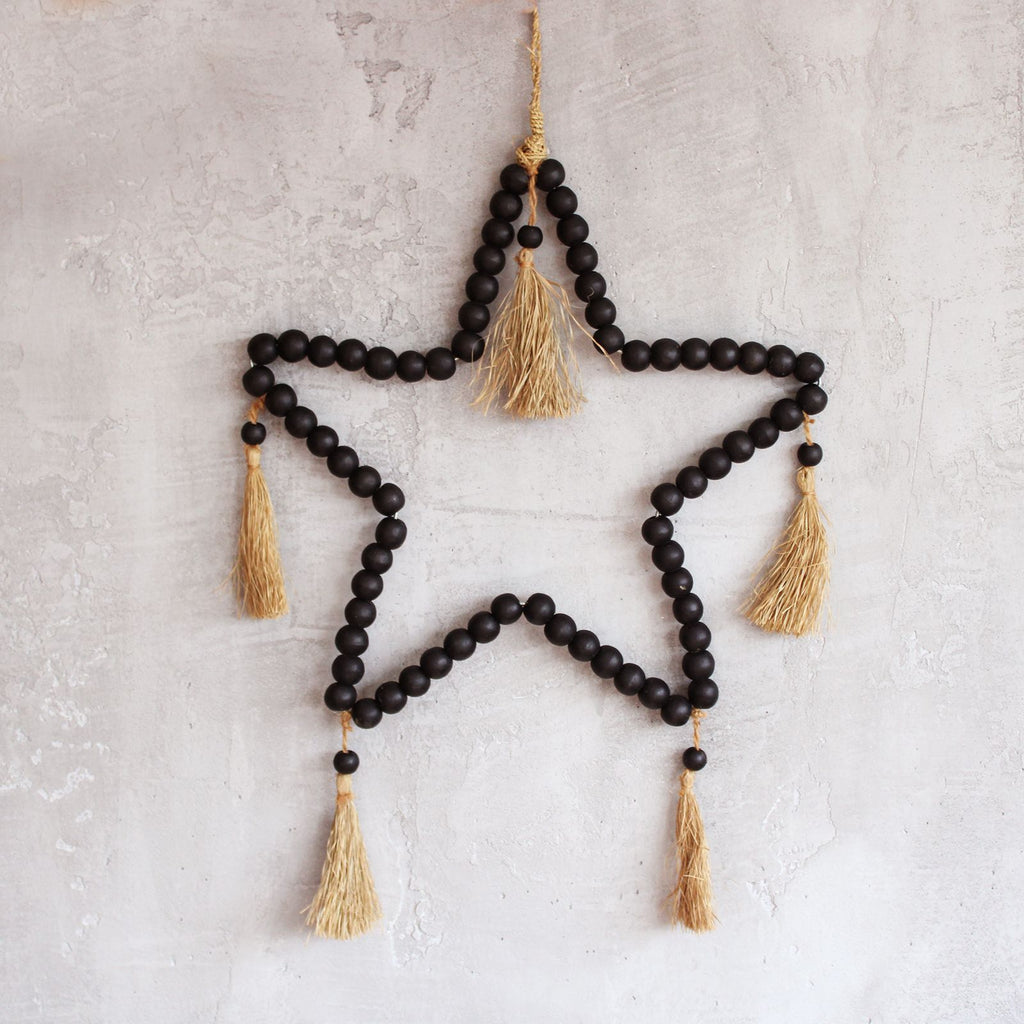 Large Bead Star Mobile 58x38cm for Natural Wall Art Decor
