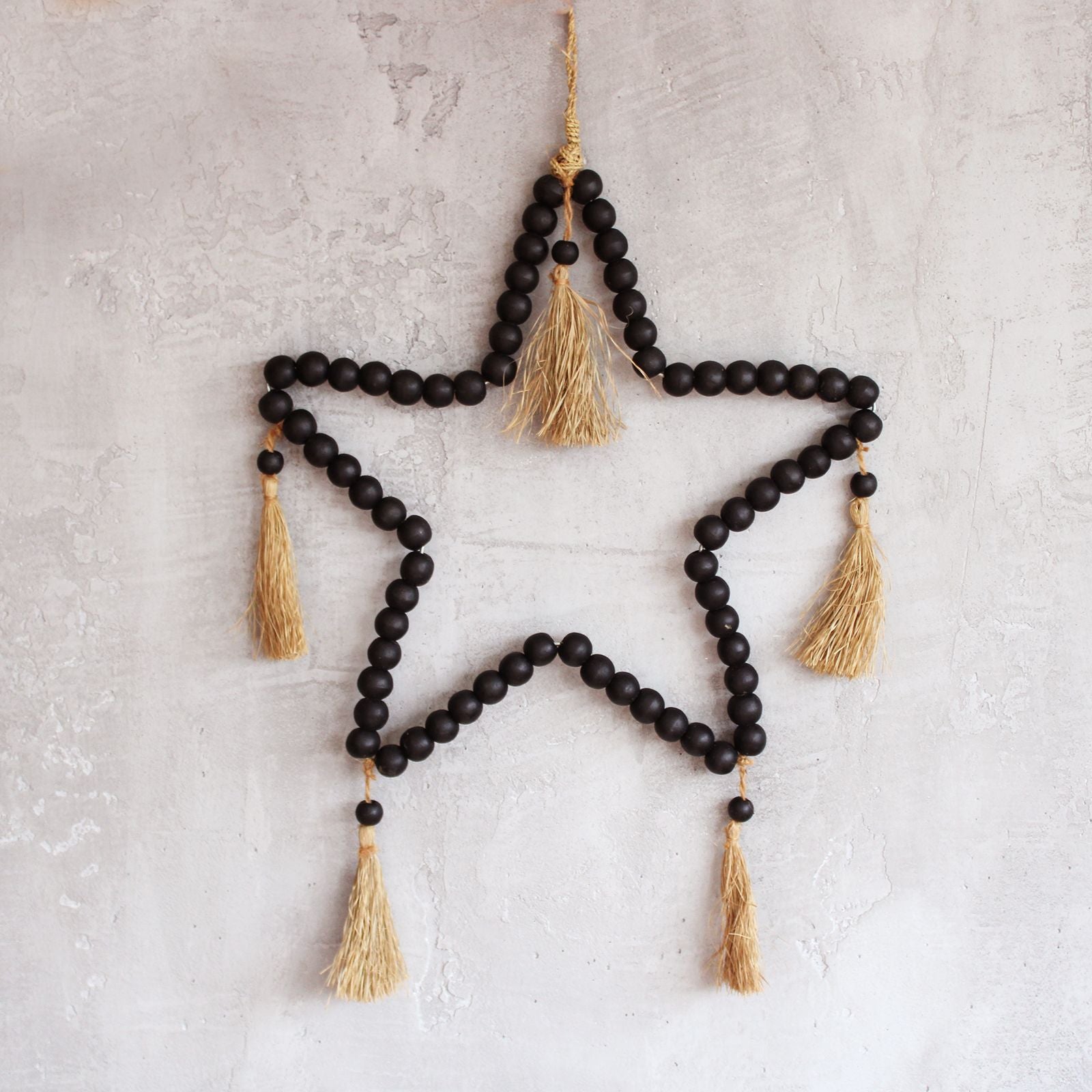 Large Bead Star Mobile 58x38cm for Natural Wall Art Decor