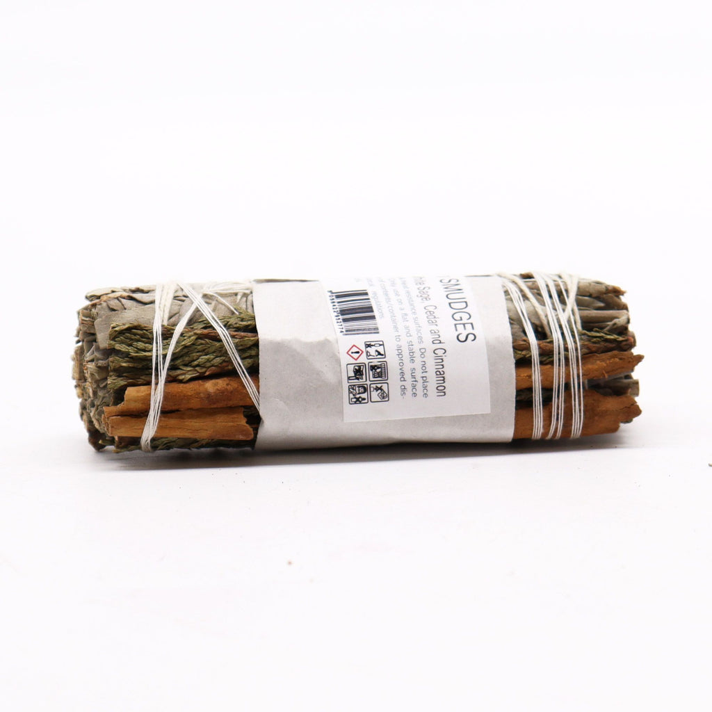 Smudge Stick White Sage Cedar and Cinnamon for Home Cleansing