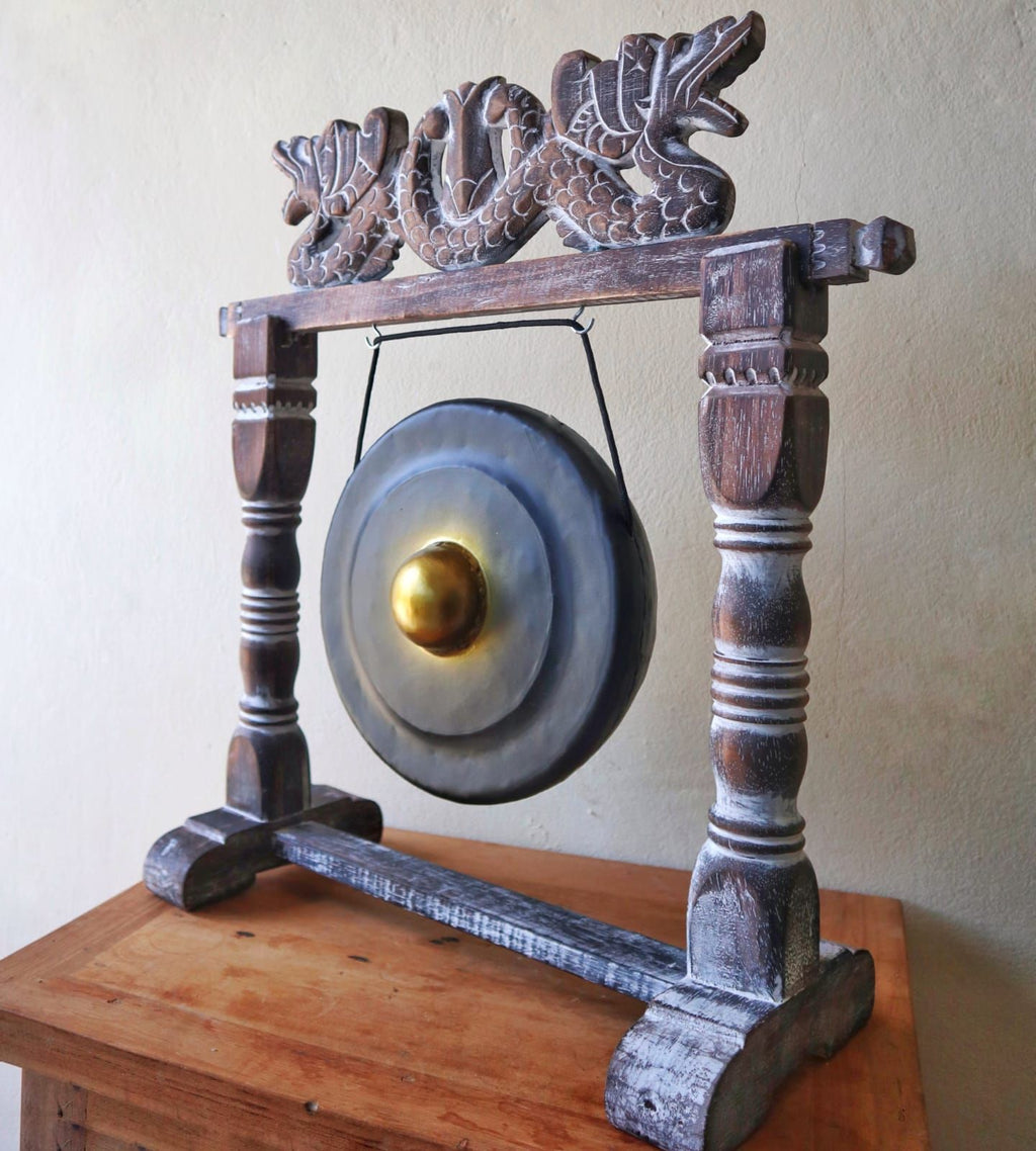 Small Black Healing Gong with Stand 25cm for Tranquil Spaces