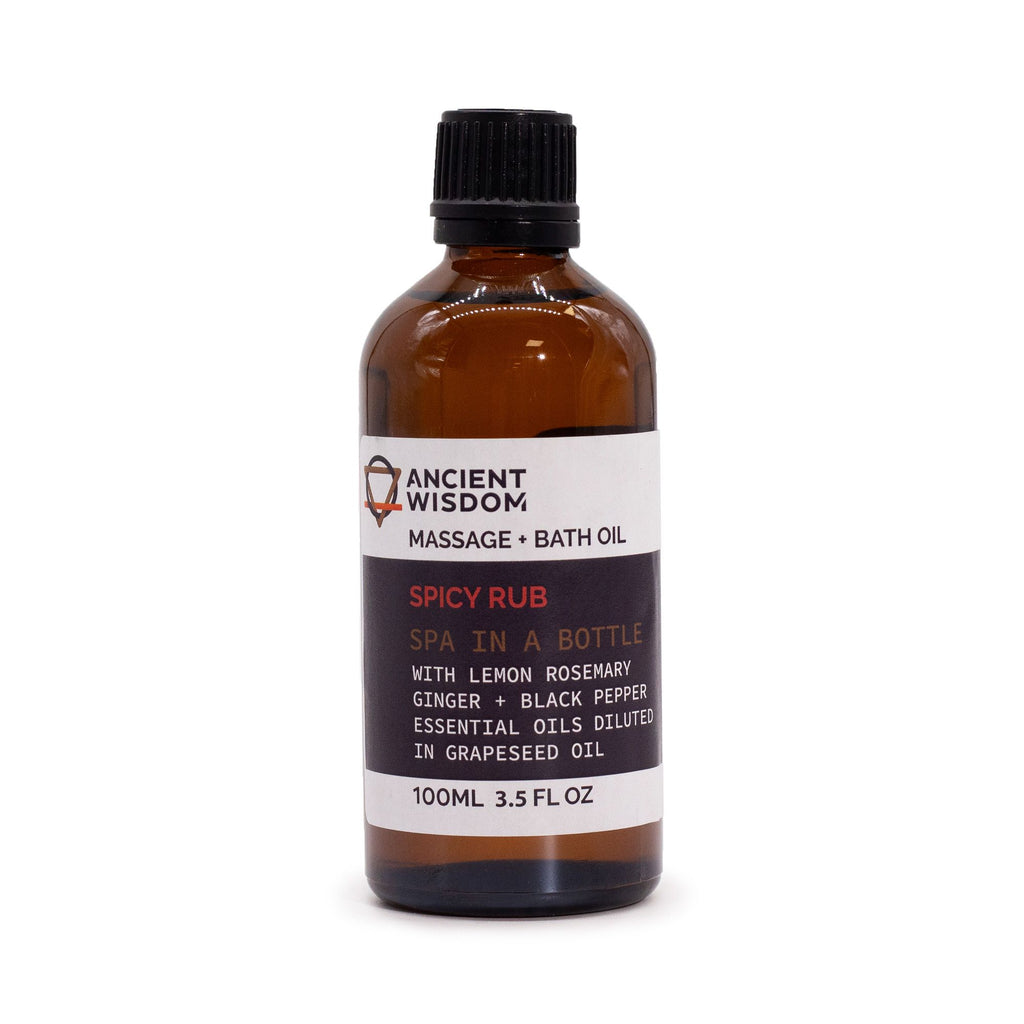 Spicy Rub Massage Oil 100ml with Lemon Rosemary and Ginger Blend