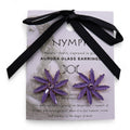Lavender Vintage Glass Flowers Earrings for Elegant Style Look