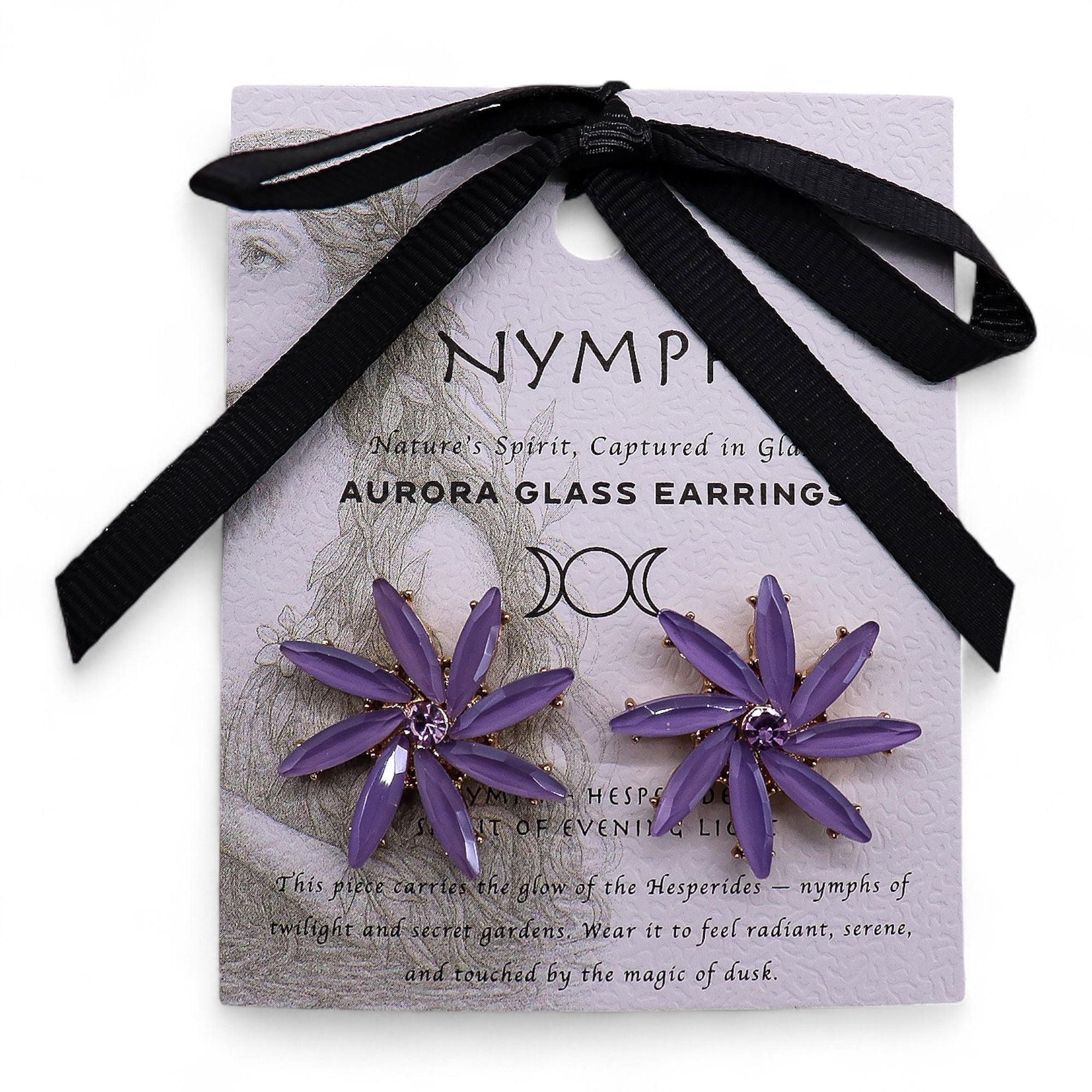 Lavender Vintage Glass Flowers Earrings for Elegant Style Look