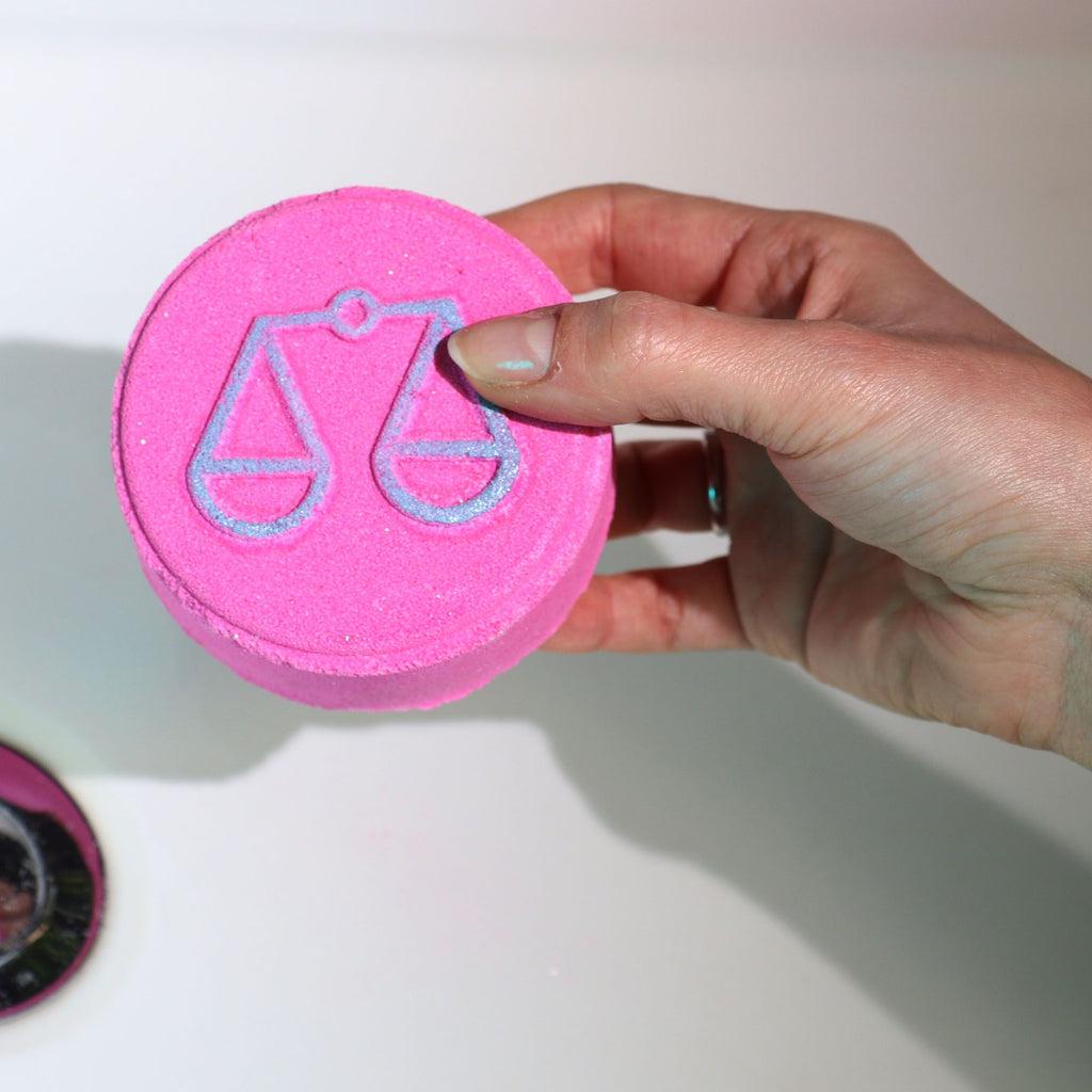 Zodiac Bath Fizzers with Horoscope Libra for Relaxing Baths
