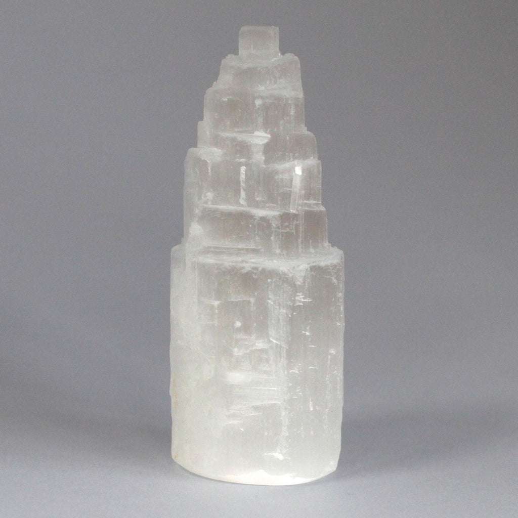 Natural Selenite Tower Unique 10 cm Crystal for Home Decor
