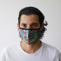 Reusable Poly-Cotton Face Mask with Filter Pocket – Funky Swirls (Adult)