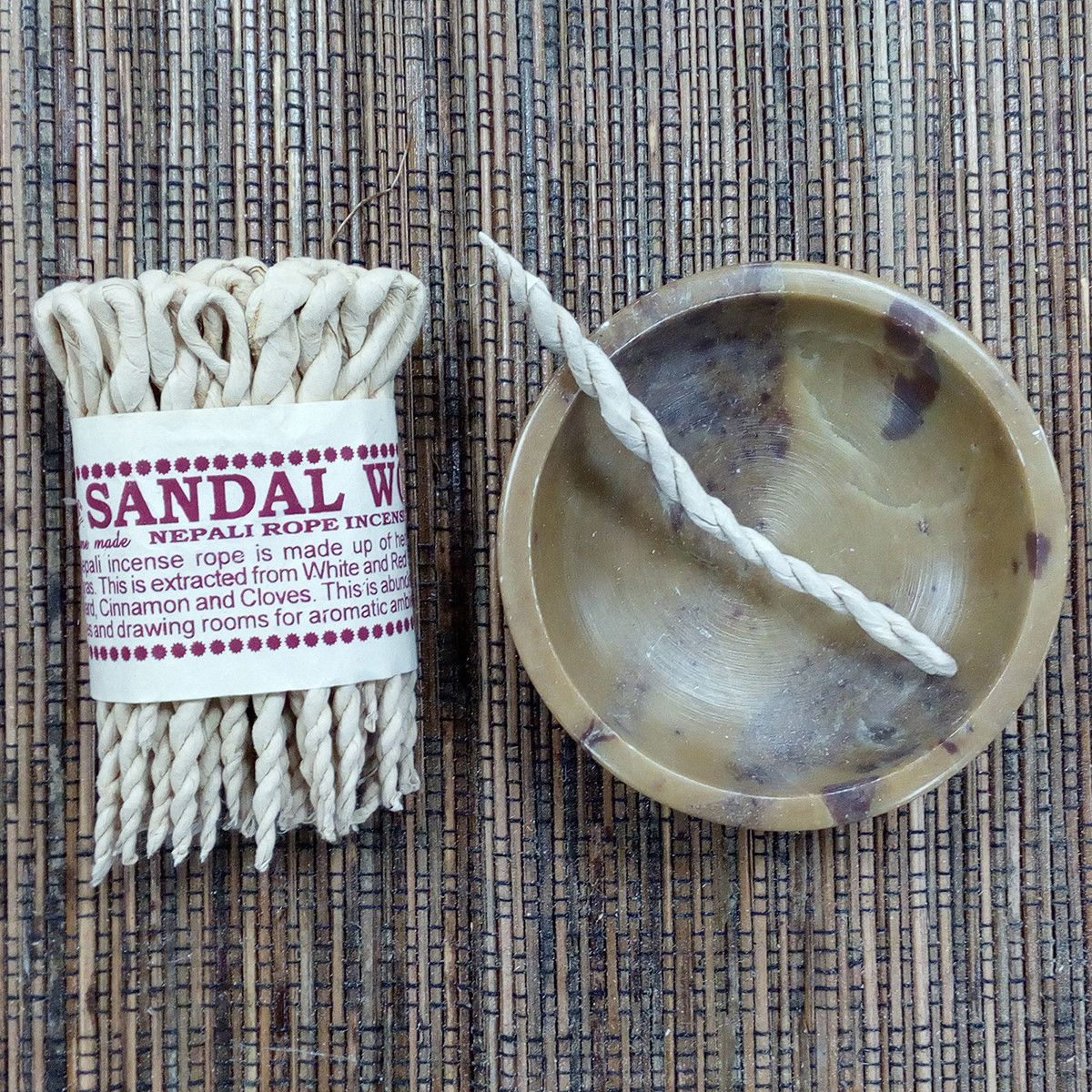 Pure Herbs Sandalwood & Spice Rope Incense for Home Fragrance