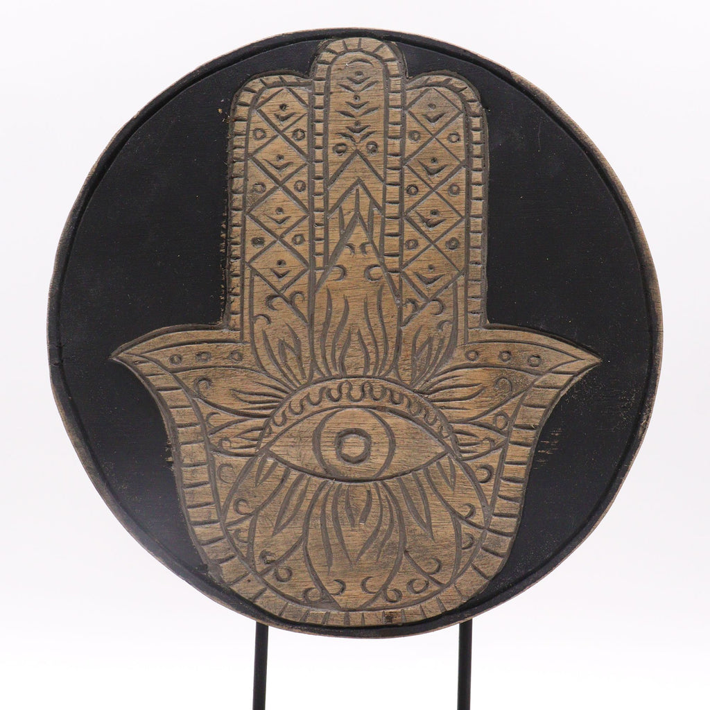 Buddha Feng Shui Set with Hamsa Design in Serene Grey Colour