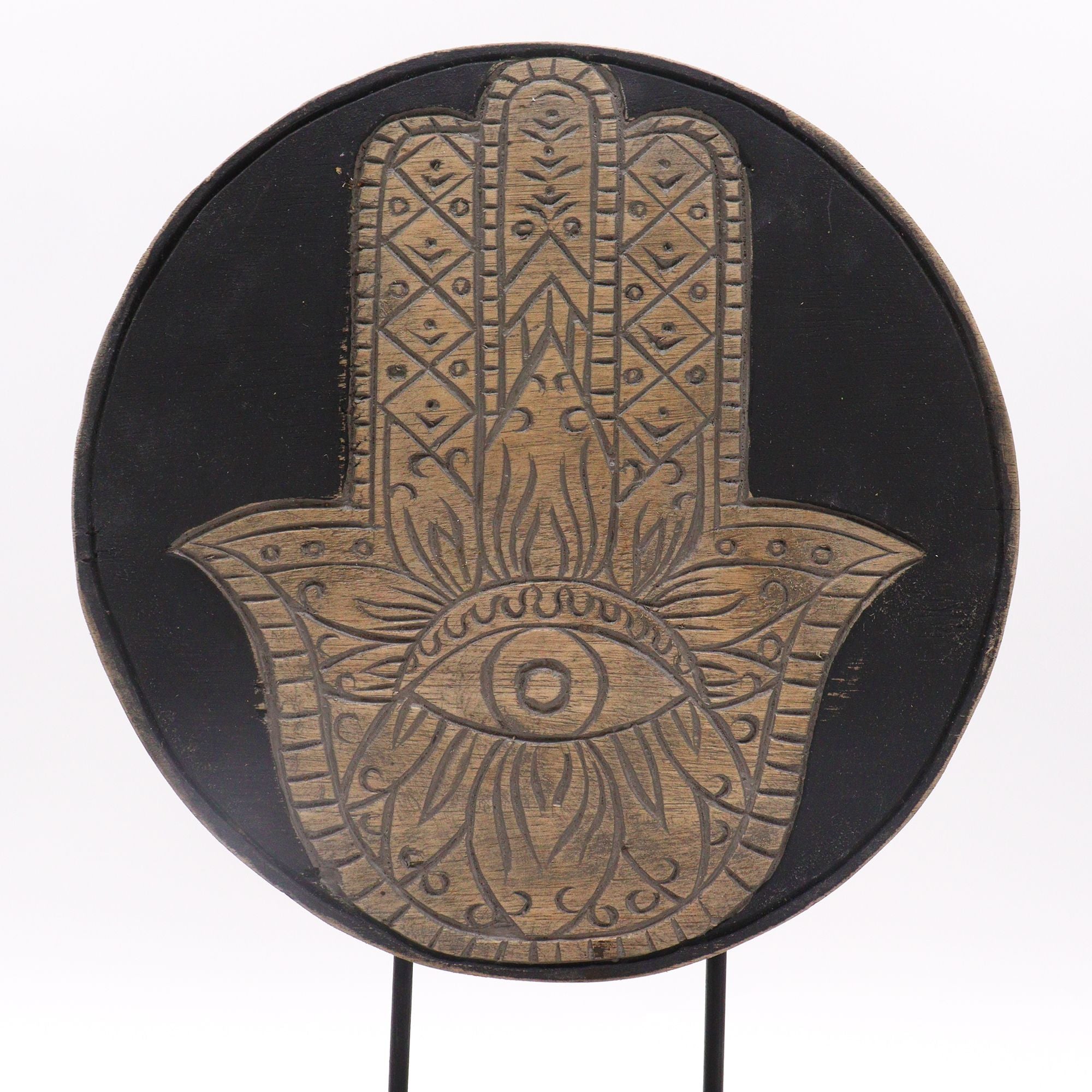 Buddha Feng Shui Set with Hamsa Design in Serene Grey Colour