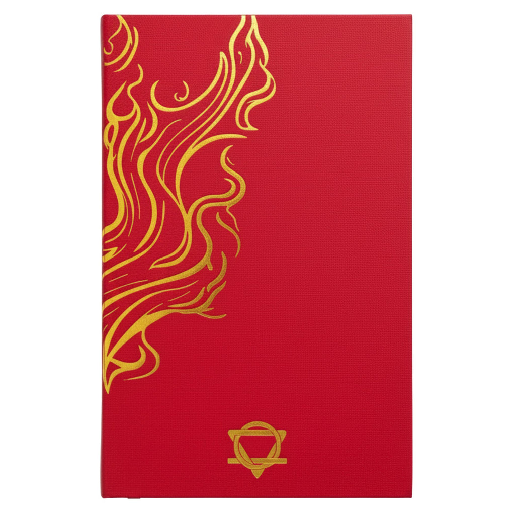 Red Wellness Journal with Golden Mandala and Lotus Design