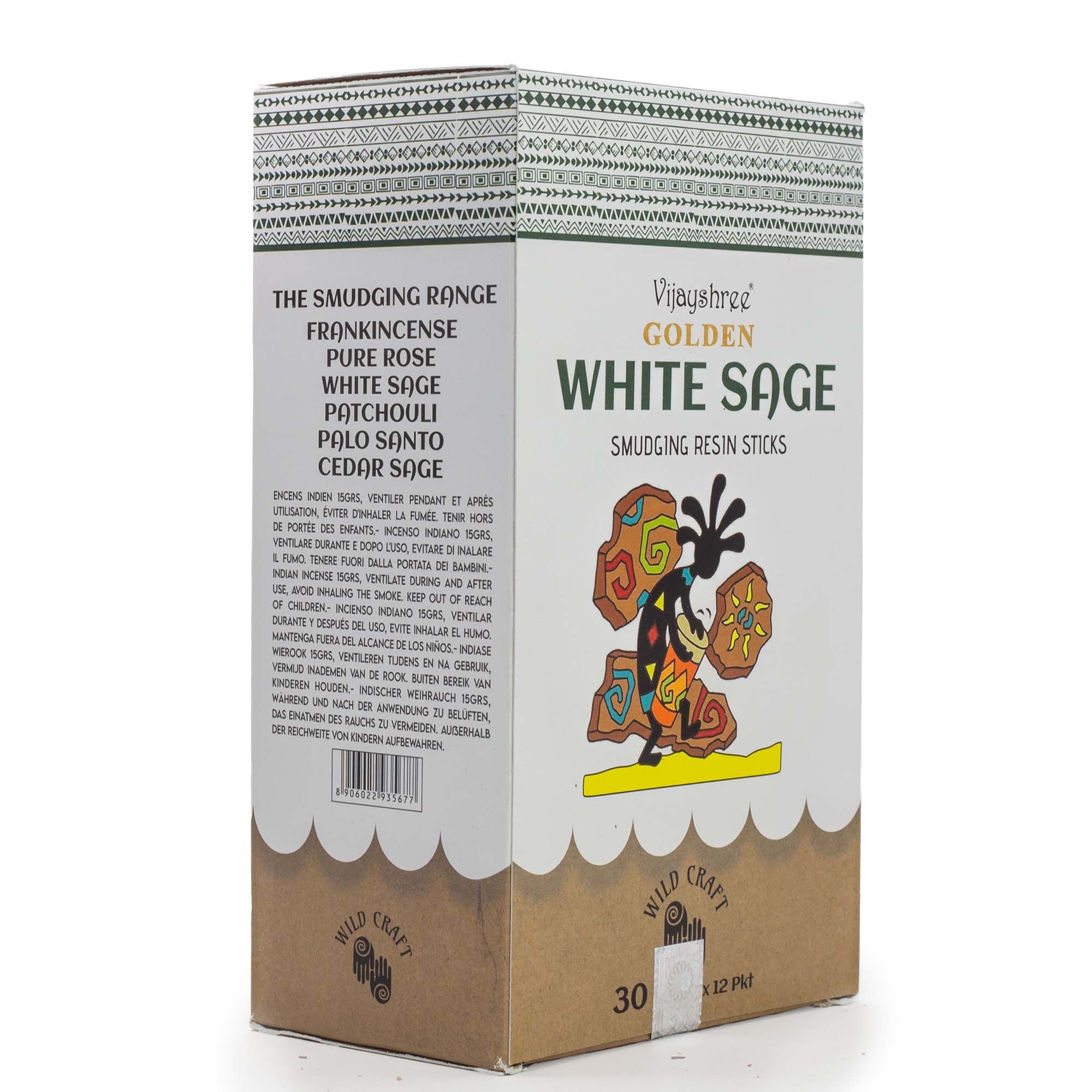 Golden White Sage Smudging Resin Sticks in 30g Pack
