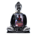 Medium Black and Grey Buddha Statue Hand Painted Resin Decor