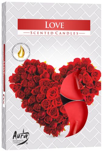 Set of 6 Love Scented Tealights for Romantic Home Decor Ideas