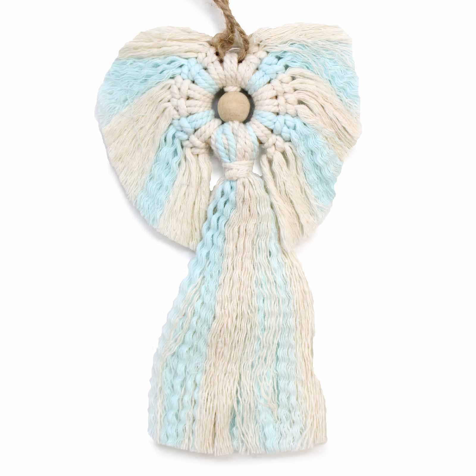 Macrame Angel Guardian Boy Gift for Newborns in Elegant Box