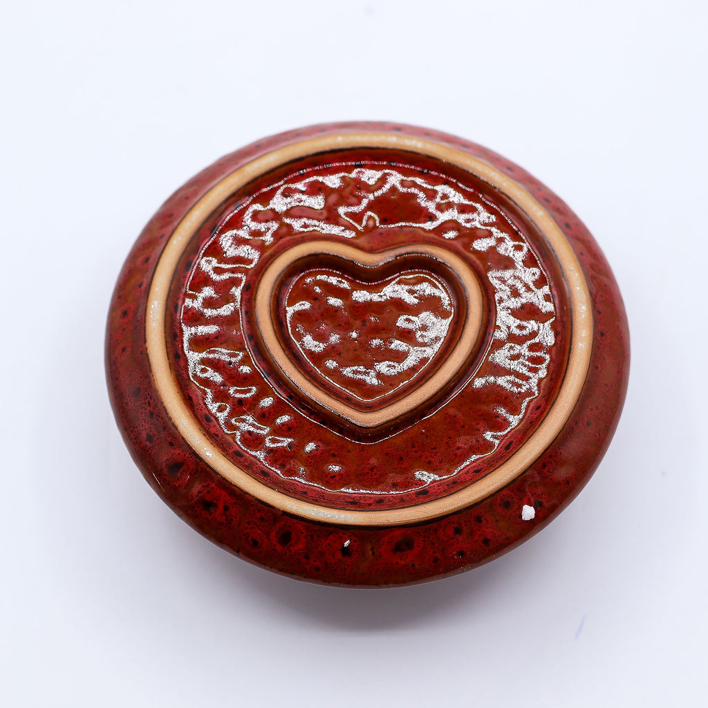 Palo Santo Stick & Smudge Holder Mandala Red with Heart Design