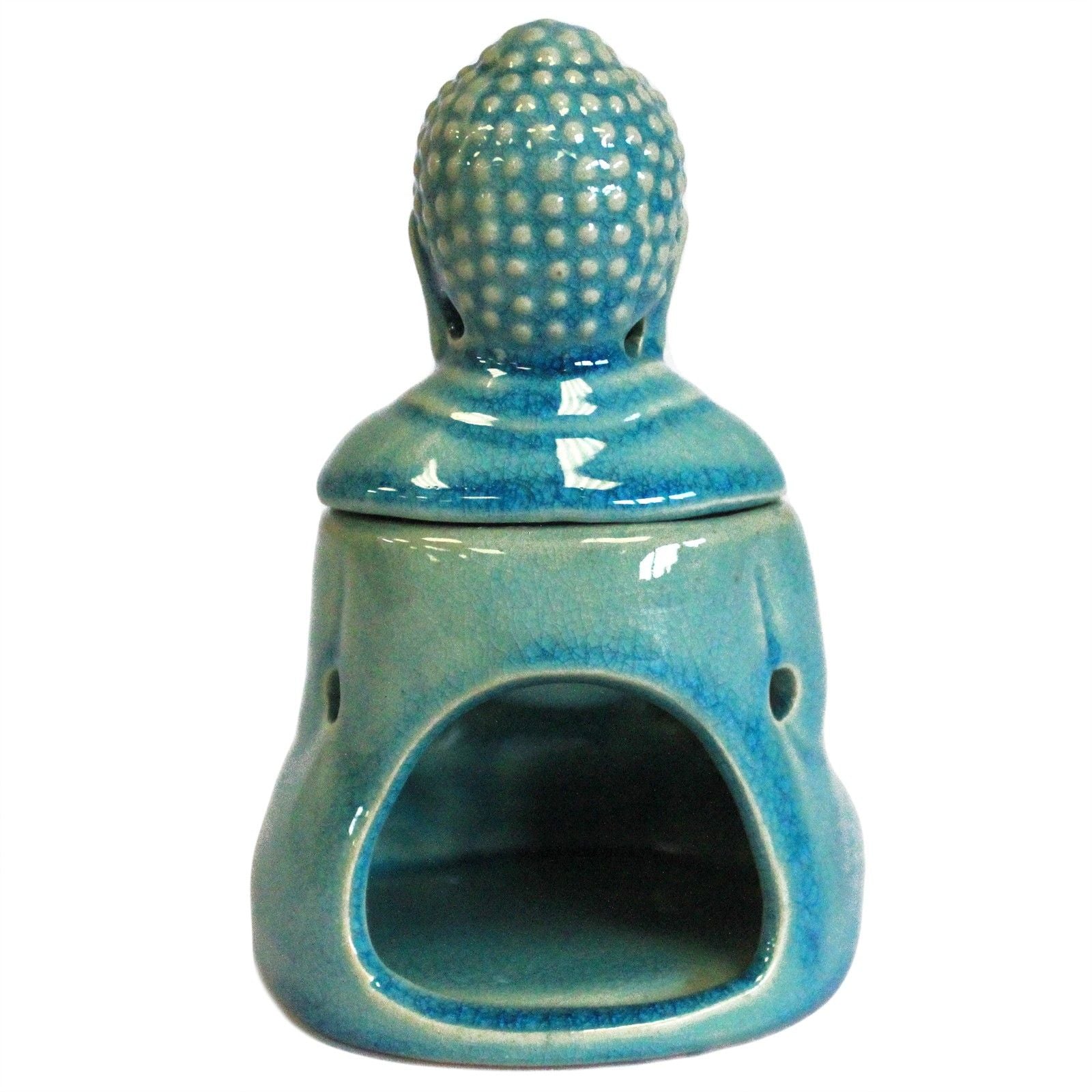 Sitting Buddha Oil Burner in Blue for Fragrance Oils and Melts