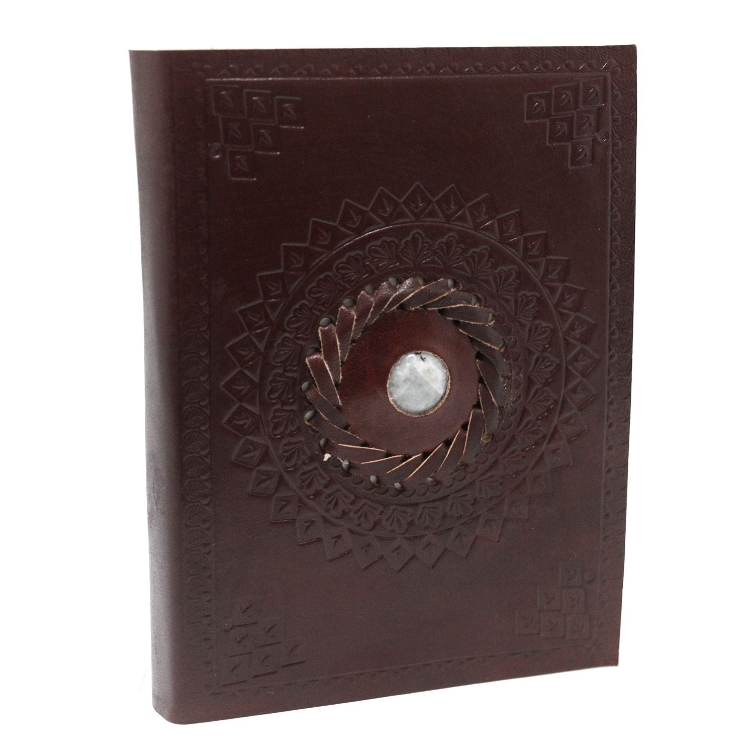 Leather Moonstone Notebook for Creative Journaling and Sketching
