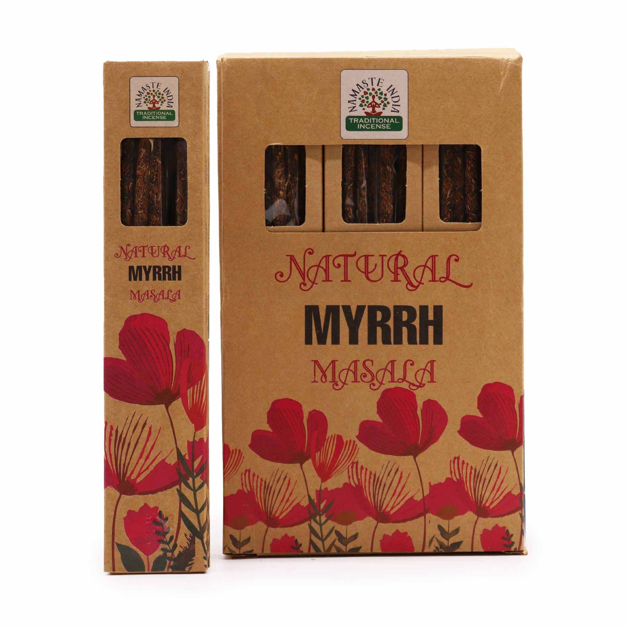Natural Botanical Masala Incense Sticks with Myrrh Aroma Bliss