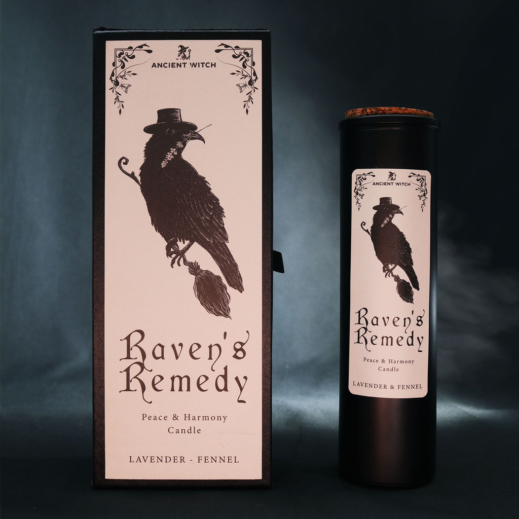 Ancient Witch Raven’s Remedy Ritual Candle for Peace and Healing