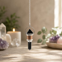 The Night Watcher- Combo Piece Copper Pendulum -  Obsidian
