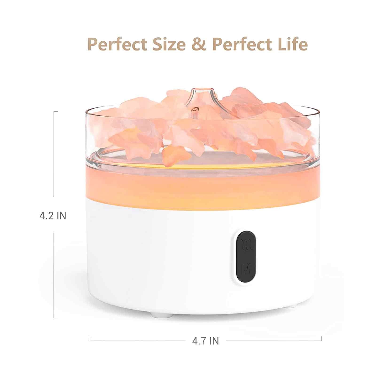 Himalayan Salt Aroma Diffuser Night Light with USB C Flame Effect